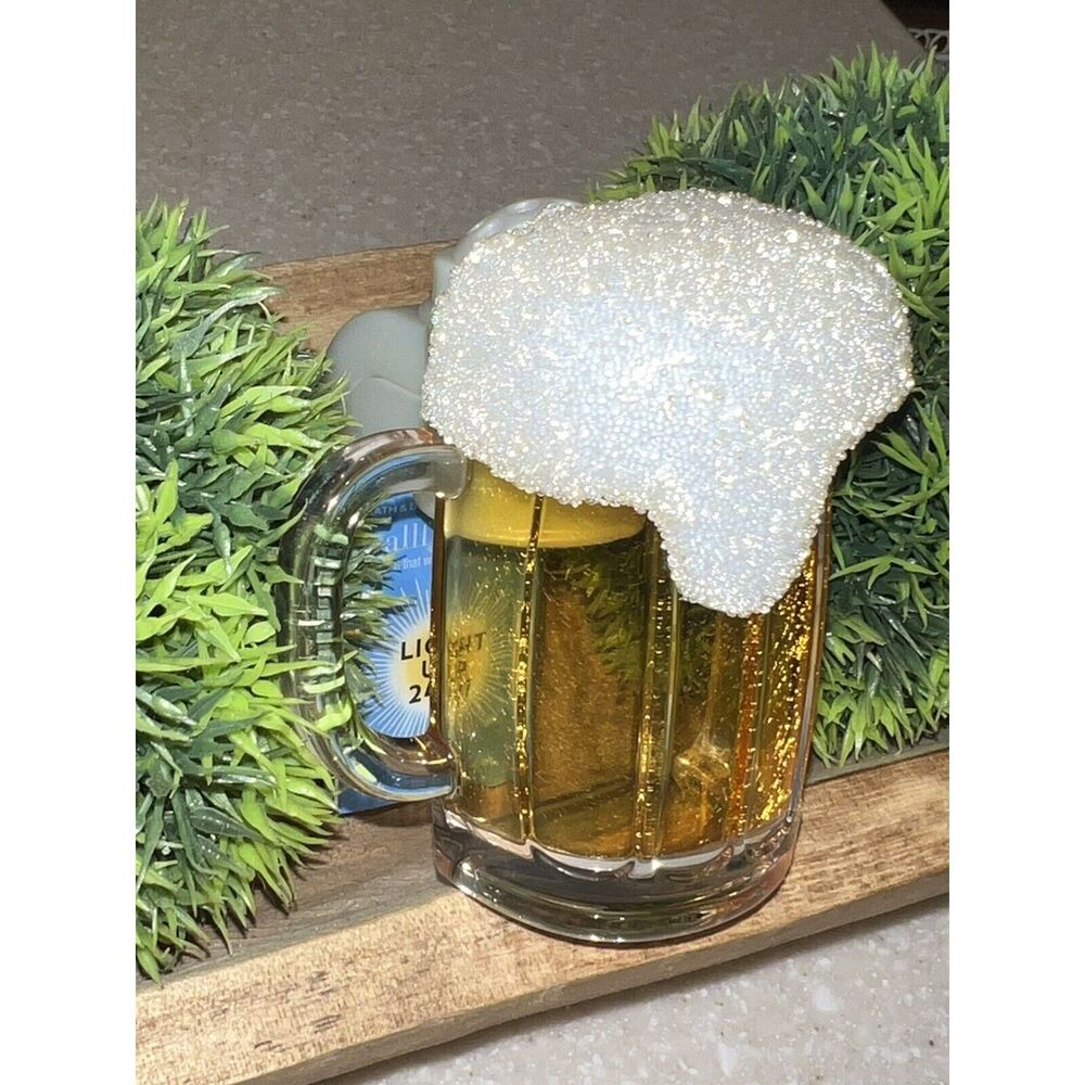 NWT Bath and Body Works Beer Mug Stein Light Up Wallflower NEW! Rare Man Cave